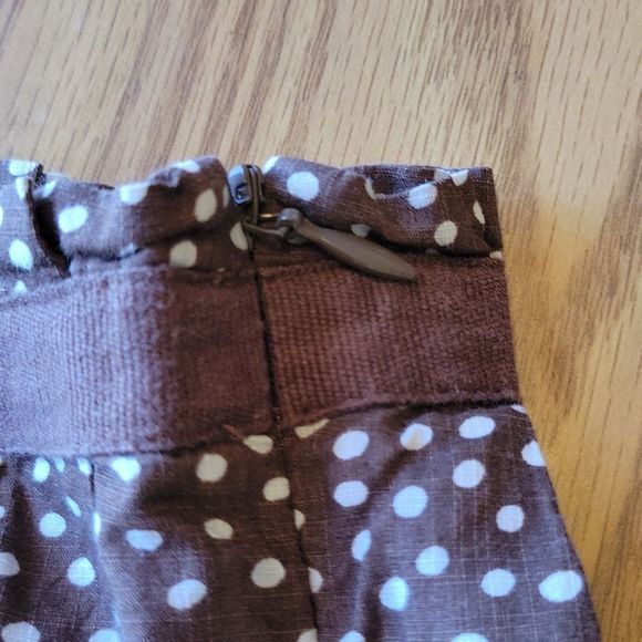 GAP midi skirt size 2 brown white pokadot - Picture 7 of 16